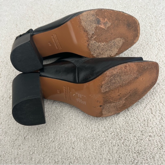 & Other Stories sz 7 genuine leather heels with toe cut outs and suede detailing - Picture 5 of 7
